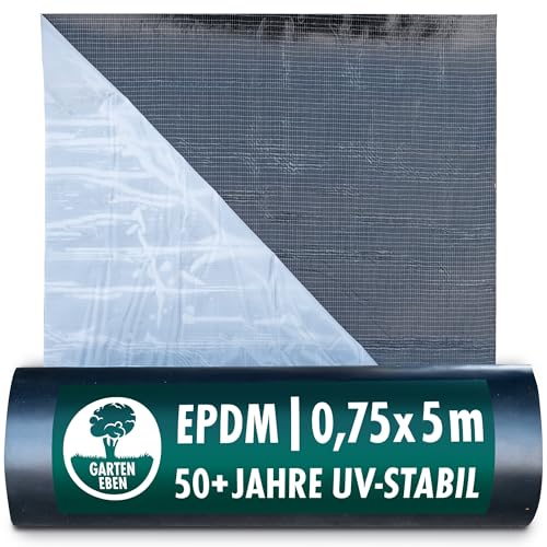 Garten Eben - Lámina autoadhesiva para tejado EPDM 1 mm – 3,75 m², membrana impermeabilizante EPDM para techos, autoadhesivo e impermeable para exteriores, banda de soldadura DIY autoadhesiva en frío