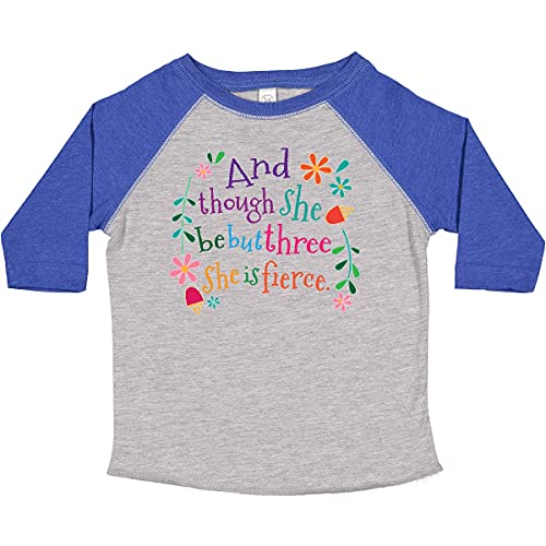 inktastic 3rd Birthday She is Fierce Girls 3 Year Old Toddler T-Shirt