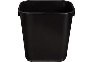 Amazon Basics Small Office Wastebasket, Perfect for Home and Workplace