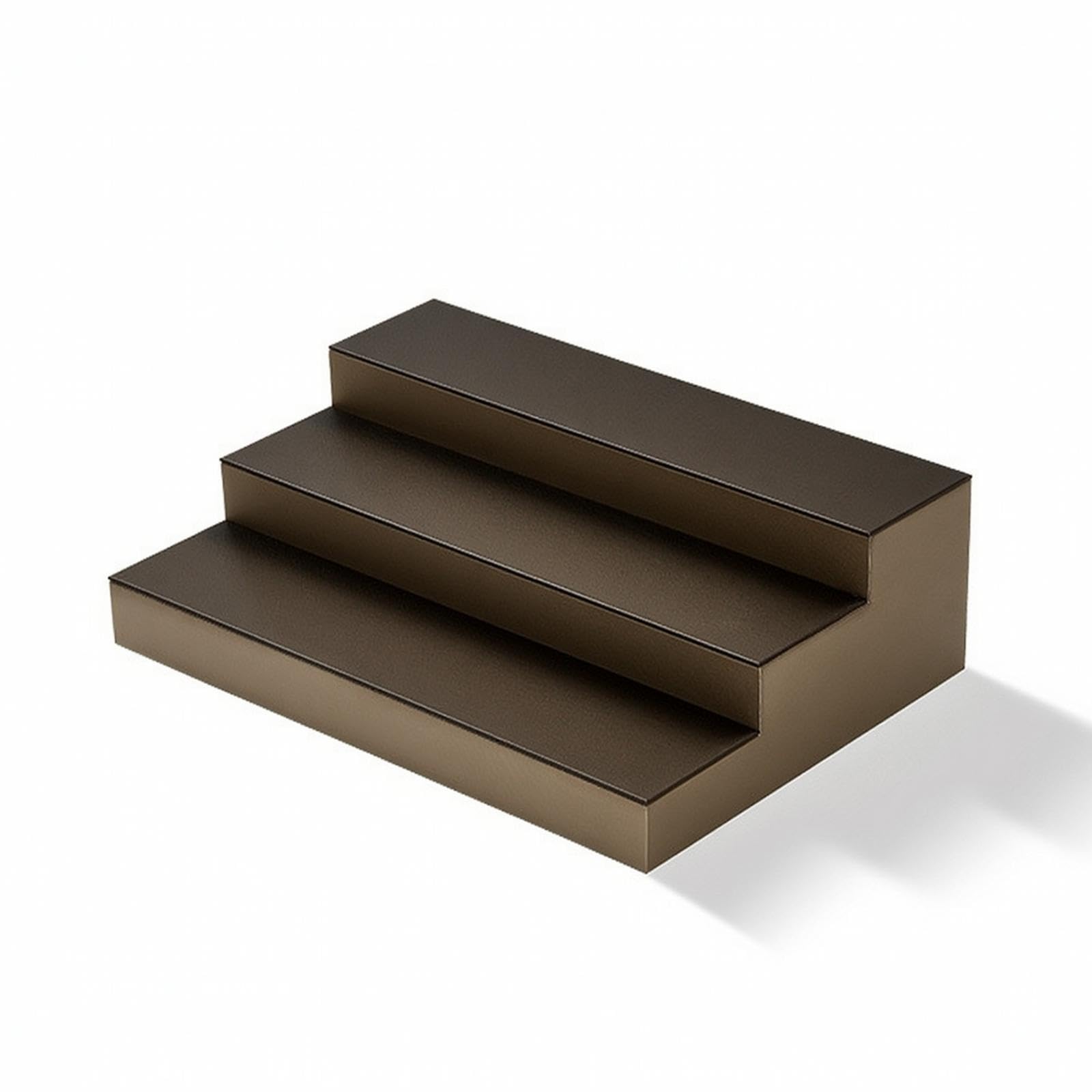 Three-Tier Display Riser Rectangular Stepped Display Stand Space-Saving Riser for Collectors, Livestreamers, Tabletop, Counter, Livestreaming Champagne-Brown 34x24x10.5cm-image-35