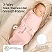 3-Pack Organic Swaddles for Newborns, Baby Sleep Sacks 0-3 Months - Baby Swaddle Wrap, Newborn Wearable Blanket, Infant Sleep Sack for Girls, Boys, Soft & Snug, Large Hook & Loop Closure (Roseate)