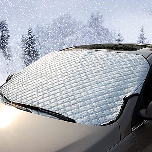 CUQOO Cubierta de parabrisas premium para coches, duradera y ultra protectora para todo tipo de clima, protege de la luz UV y evita las heladas del parabrisas (grande) Cover