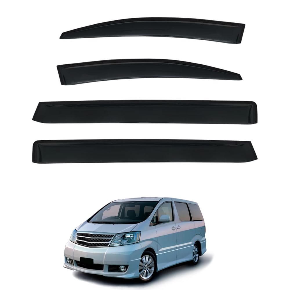 Qoemrhelt Normal 4Pc Set In-Channel Wind Deflectors, For Toyota Alphard (Ah10 Mk1) 2002-2007 Window Visors Rain Guards Vent Visors Rain & Sun Protection,Car Accessories