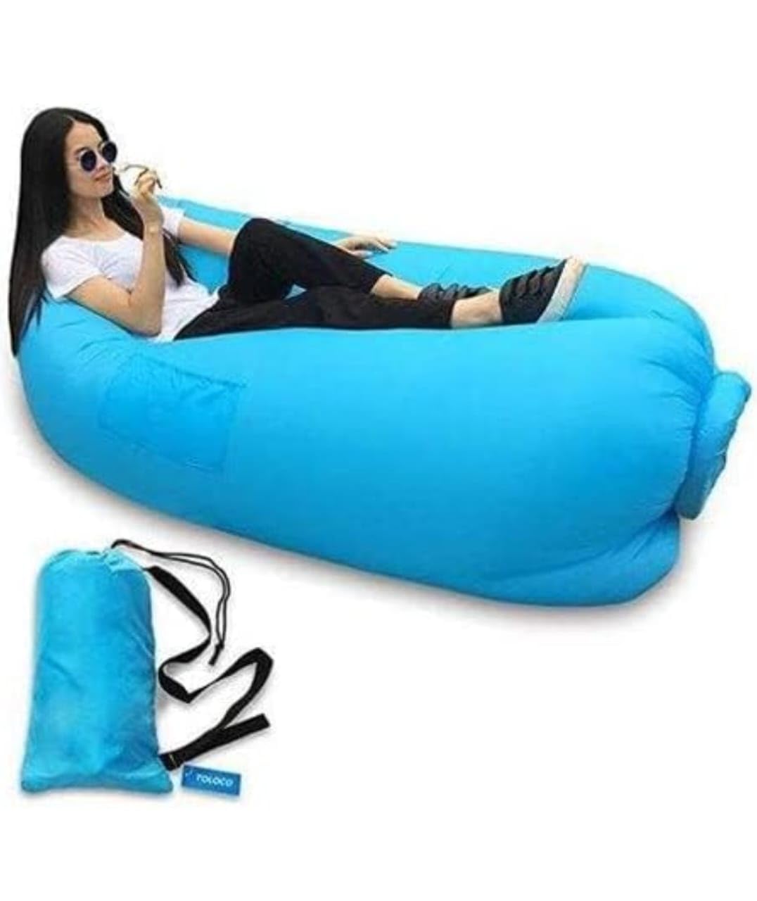 Inflatable Air Lounger for Camping, Portable Outdoor Couch with Carry Bag, Multi Color-image-27
