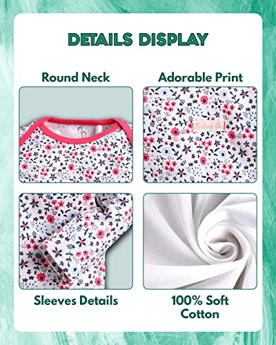 Image of BabyGo Baby Romper 100% Cotton Rompers for New Born Baby|Sleepsuits for Baby Boys & Girls |Onesies| Infant Clothes|FUSHIA| 0-3M| 3-6M| 6-9M| Pack of 2