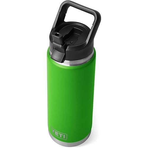 YETI Rambler 26 oz Bottle, Vacuum Insulated, Stainless Steel with Straw Cap, Canopy Green