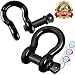 Shackles 3/4" (2 PACK)D ring Shackle Rugged 4.75 Ton (9500 Lbs) Capacity with 7/8'' Pin Bow Screw Heavy Duty D Ring for Jeeps & Trucks Vehicle Recovery, Offroad Towing, Hauling Accessory Trucks
