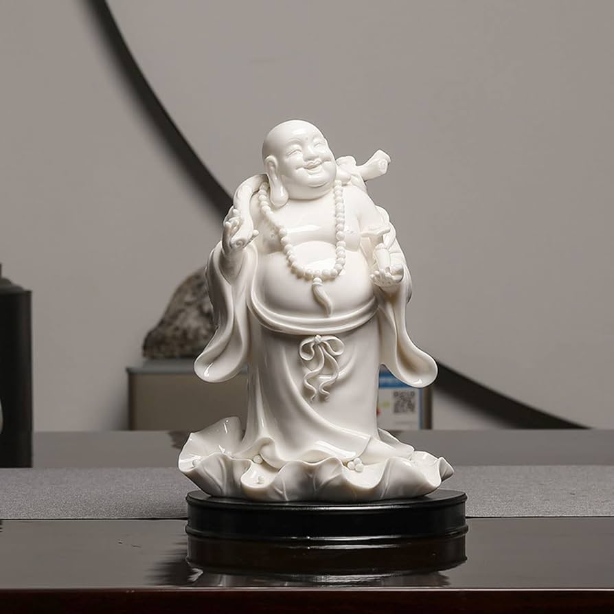 Amazon.co.jp: 七福神 布袋様 布袋さんの置物 陶磁器製 総高さ29cm