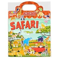 JOYIN Safari Animals Reusable Sticker Book for Toddlers, 3D Sticker Book for Kids 3 4 5, Travel Essentials, Airplane Activity Toys, Crafts Gifts, Birthday Gifts