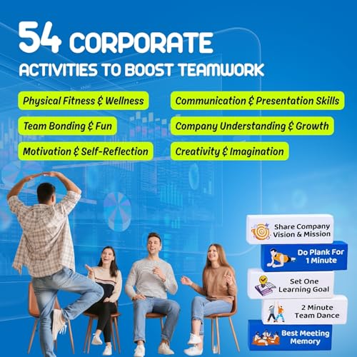 Image of Corporate Activity Tower Blocks | Office Team Building Game | Wooden 54 Activity Blocks for Office Events, HR & Group Activities & Icebreakers | Fun Engagement Game for Employees Bonding