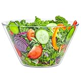 KONZEPT Salatschüssel aus bleifreiem Glas – 3180 ml, Ø 25 cm, transparent, robust und stapelbar, ideal für Salate