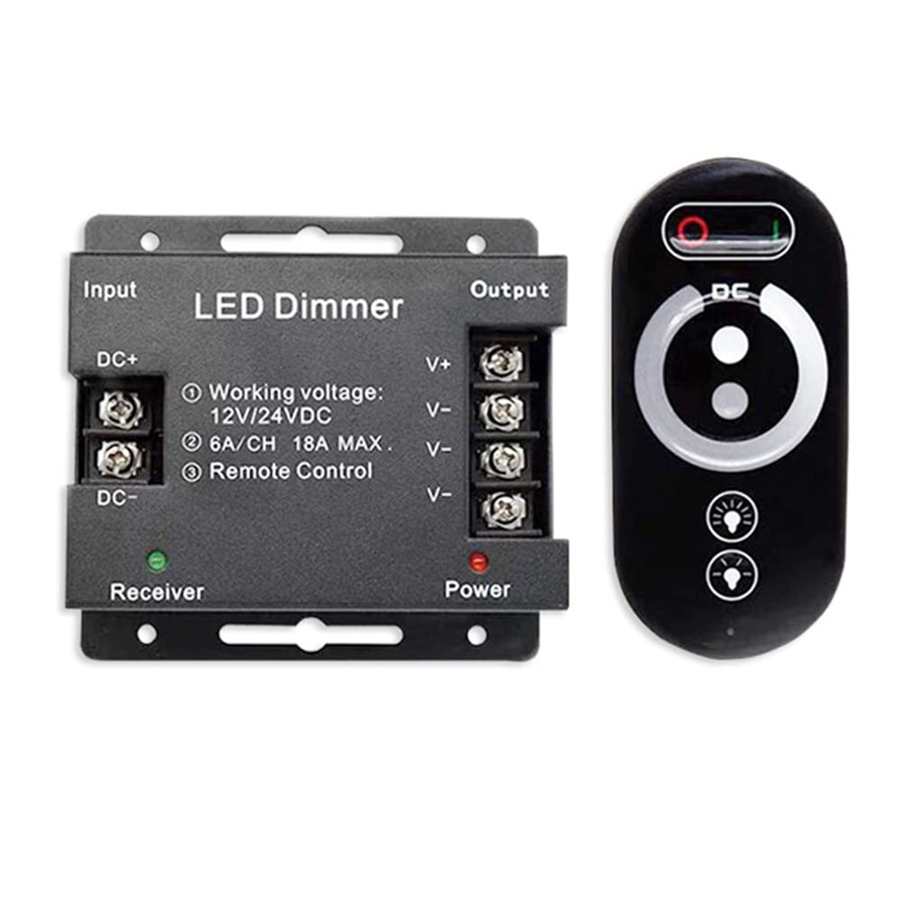 Eyyvxmep As Shown 18A Led Monochrome Controller Dimmer 12V 24V With Rf Wireless Touch Remote Control For Single Color Light Bar