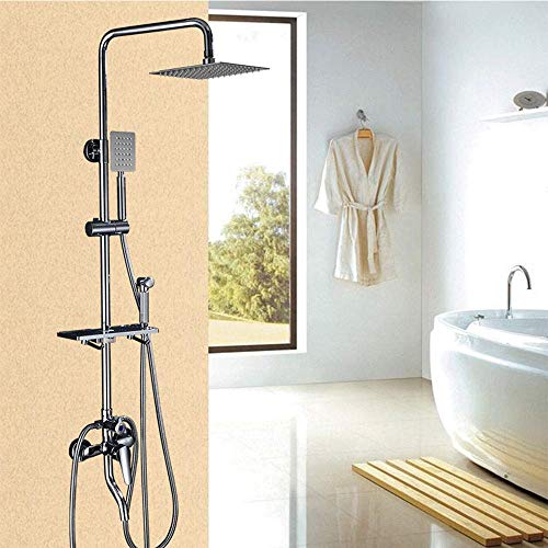 Mitigeur mural 4 fonctions avec douche pluie et douchette bronze