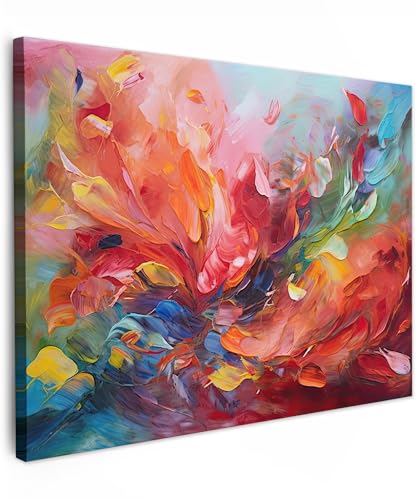 MuchoWow© Impression sur Toile Photo Peinture 70x50 cm Tableau Decoration Murale Chambre Salon Maison Deco Cuisine Peinture à l'huile - Art - Abstrait -...