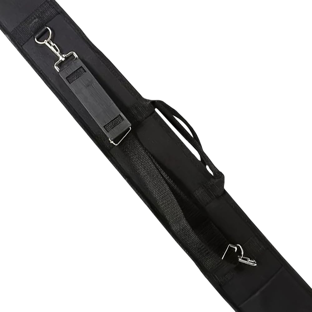Custodia rigida per archetto per contrabbasso e violoncello, spessore 4/4, interno in peluche, antiurto, con tracolla, design resistente con cerniera (nero)