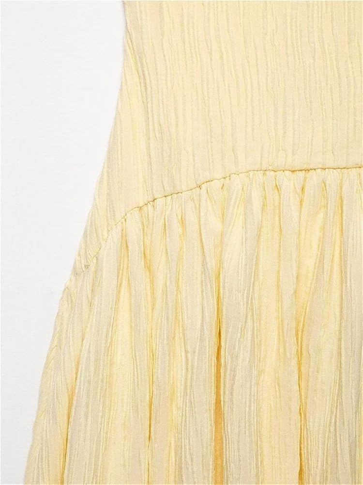 Open Back Textured Midi Dress Square Neck Straps Sleeveless Casual Summer Skirt for Women Elegant Slim Fit Outfit