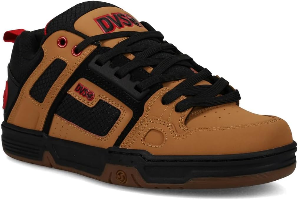DVS Men's Skate Shoe, TAN/Black/RED, 8
