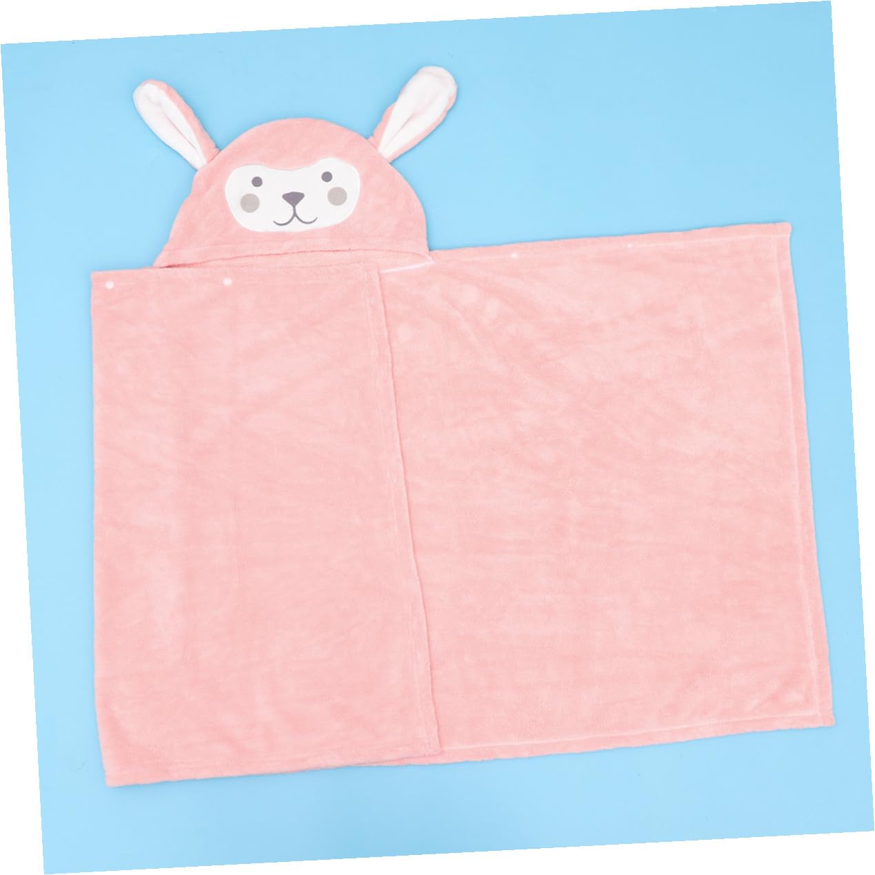 TOYANDONA Toalla de Baño Agradable y Cálida de Coral Fleece con Capucha para Niños Diseño de Conejo Rosa Adecuada para Uso en Casa o Piscina