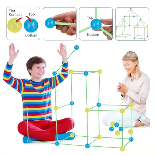 Kit de construction de fort phosphorescent pour cabane créative et tente STEM - 3