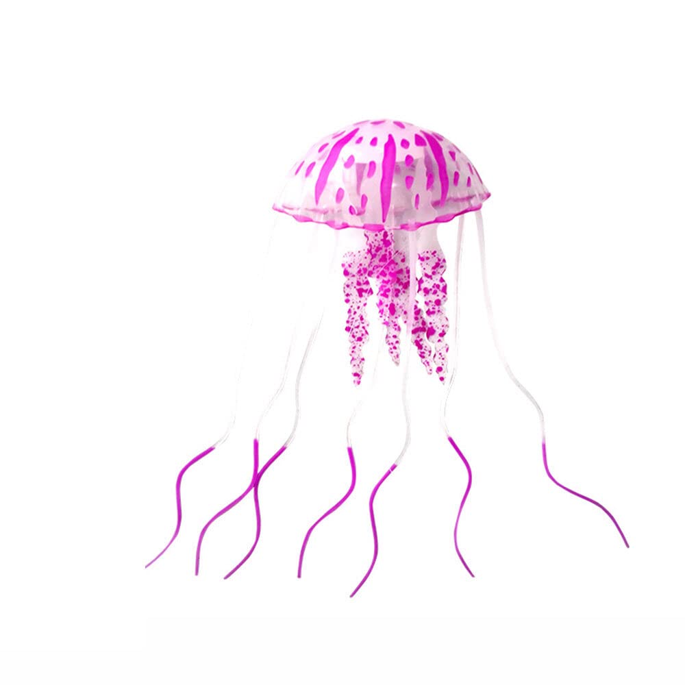 Artificial Simulation Glowing Jellyfish Suitable for Fish Tank Aquarium Decoration Pink Stable