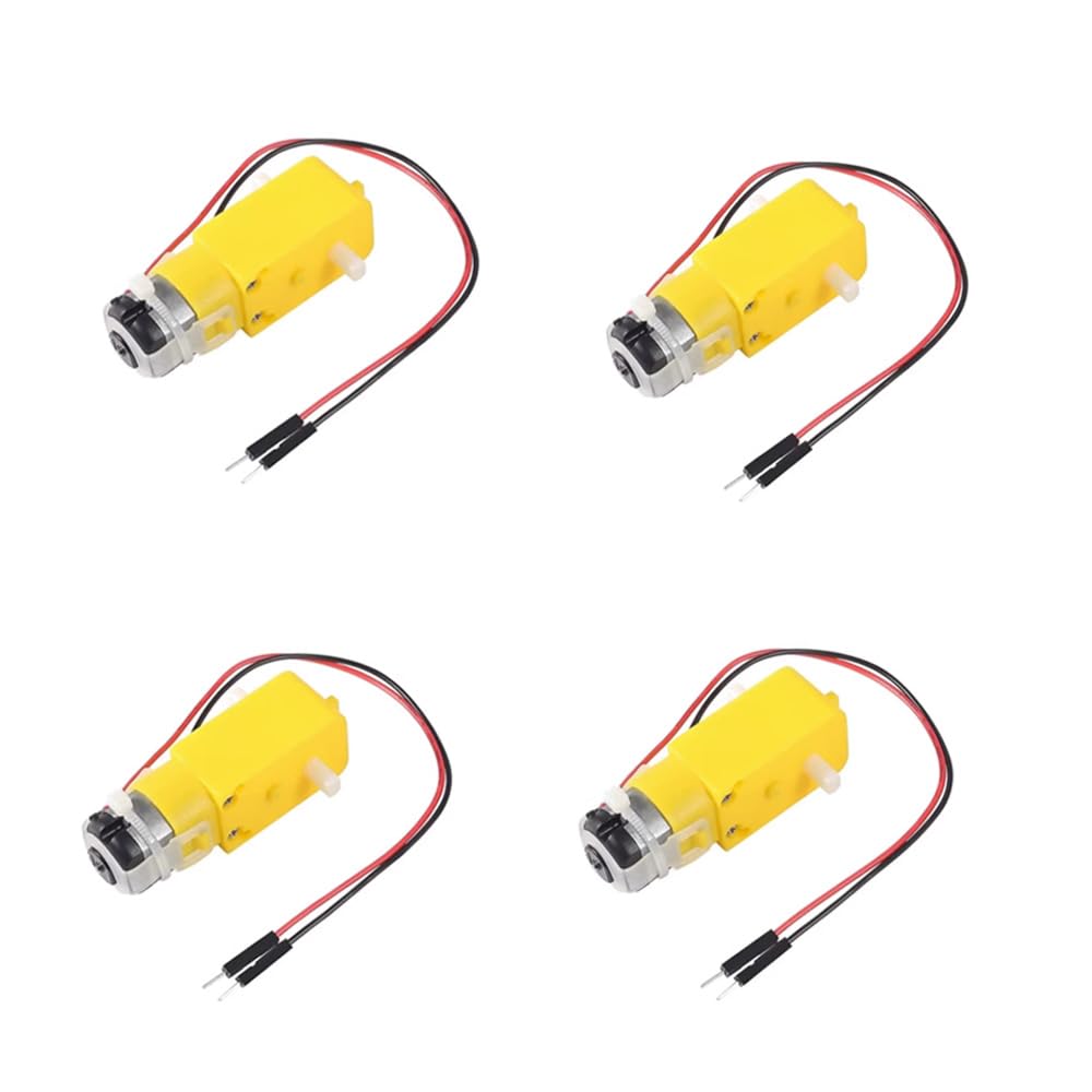 4PCS DC TT Motor Gearbox Motor 3-6V Dual Shaft Geared Electric Motors Smart Car Chassis DIY Robot (Ratio 48)