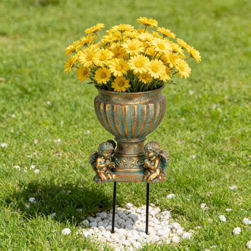 Pot de fleurs rétro en résine pour balcon et cour | Ø 30cm - 7