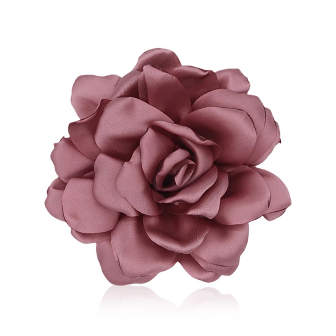 Broches Para Ropa Mujer, Broche De Flor De Rosa, Flores Para Vestidos De Fiesta, Grande, Pinza Para El Pelo, Horquilla Con Flor, Elegante Broche De Solapa Floral Para Boda, Fiesta,Baile(Negro) — view 13