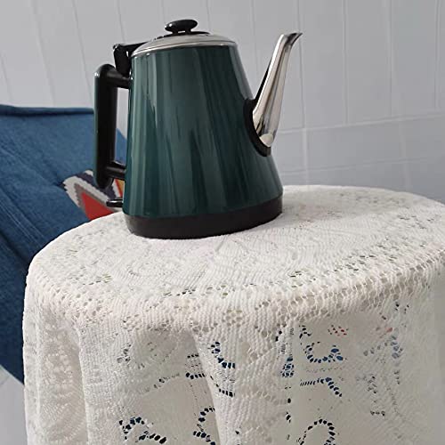 Hongdu Small Square Lace Beige Tablecloth Table Cloth Wrinkle Resistant Rectangle Tablecloth Washable Polyester Fabric Tablecloths For Kitchen Dinning Living Room Wedding Home Decor (White) #TOP30