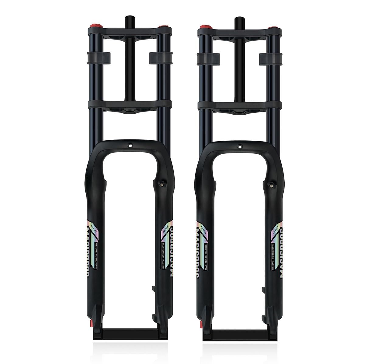 WIQUYBML 20/26 Inch Fat Mountain Bike Fork 4.0" Tire Snow Travel 190mm 1-1/8" Straight Double Shoulder Downhill Air 9 * 135mm QR Damping Adjust For Electric Front