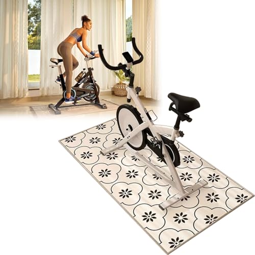 Tapis de vélo compatible avec tapis de course elliptique insonorisé et épais grand format