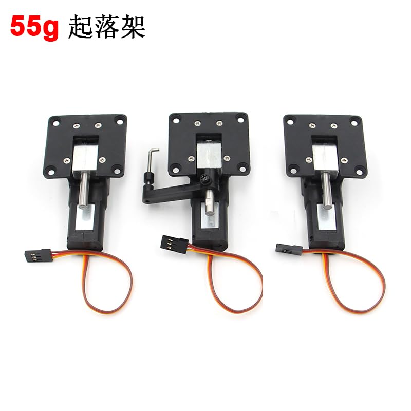 SPARKHOBBY 5KG 55g Tren de Aterrizaje retráctil eléctrico con Dirección de Bloques de Metal para RC 3-5kg FPV Avión dron de ala Fija (1 Juego de 3 Piezas)