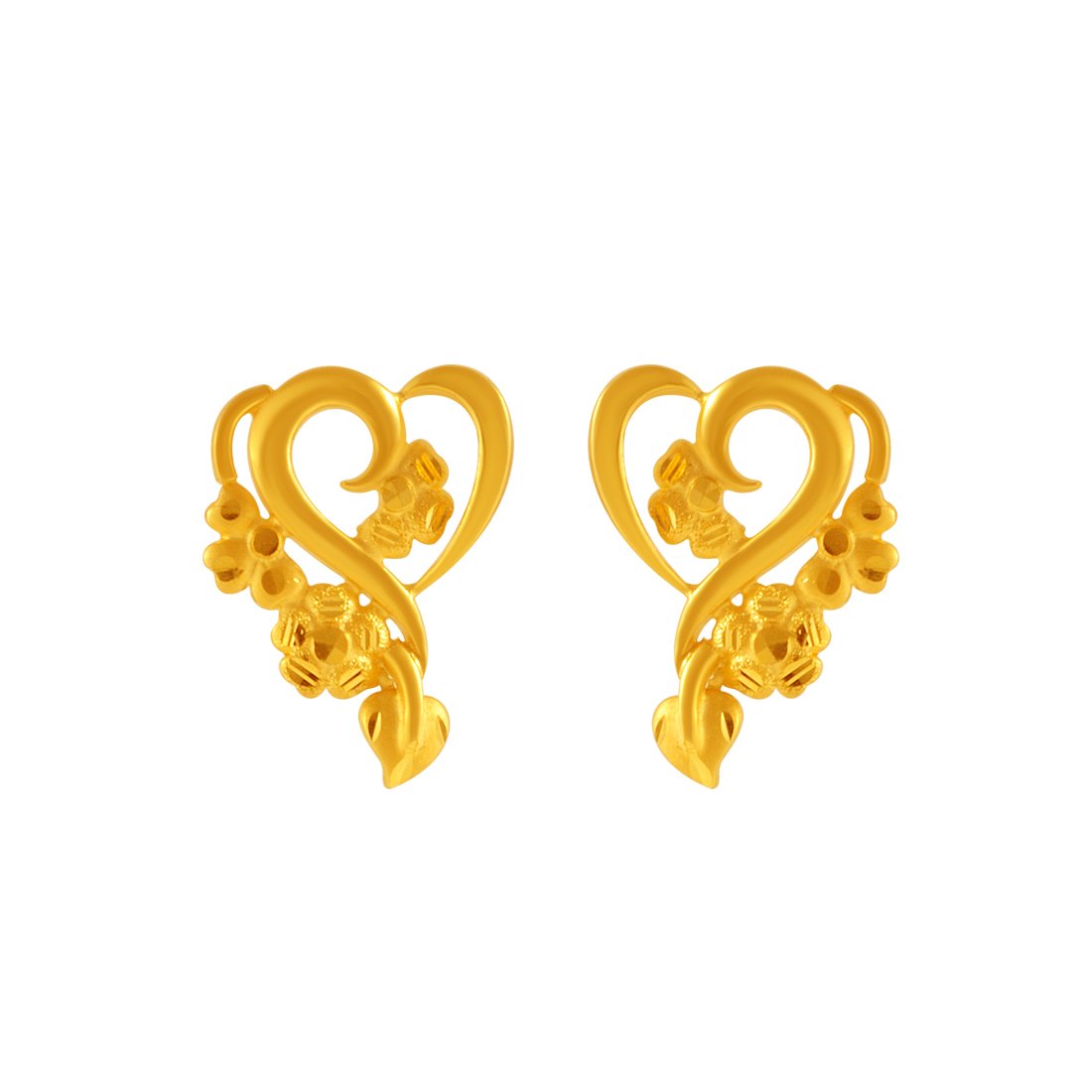 22KT Yellow Gold Stud Earrings for Women-image-29