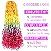 Ouyafei 5Pack Rainbow Wavy Faux Locs Braids Crochet Hair 20inch Goddess Locs with Curly Ends Synthetic Crochet Twist Braiding Hair Extensions (Rainbow#,500g/Lot)