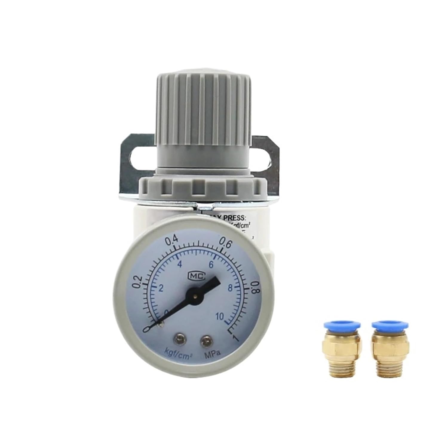 AR2000 1/4 inch air Pressure Regulator Control Compressor Pump Gas Conditioning Treatment Device with Pressure Gauge Adjustable(AR2000-PC 8mm)