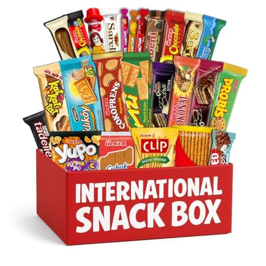 Eros Foreign Snacks Box, Exotic Snacks, 25 Count Variety International Snacks, Turkish Snacks Gift Box, Healthy Snack Box from Around the World 2.9 lb.