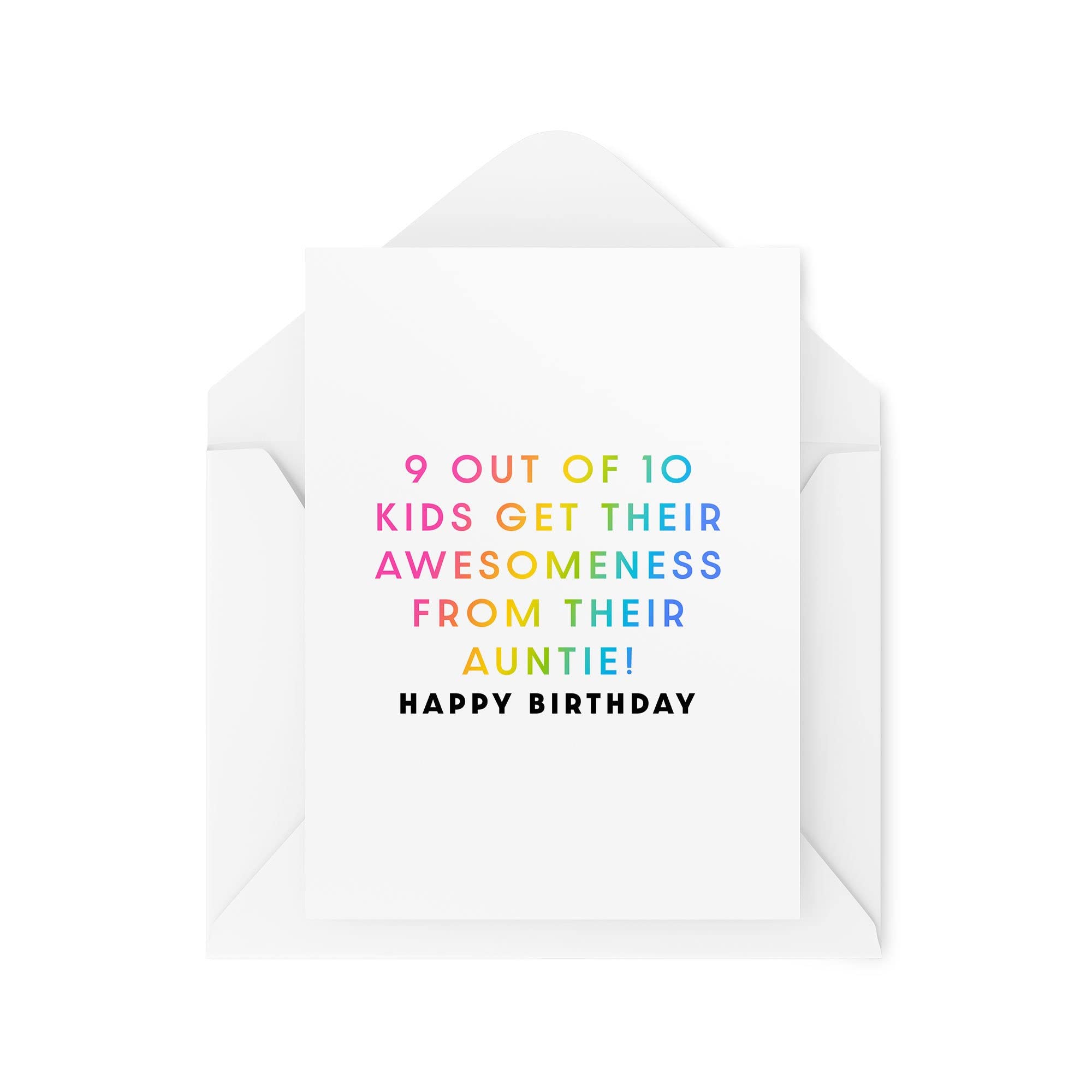 Funny Niece Nephew Cards - 9 out of 10 Kids Get Their Awesomeness From Their Auntie - From Aunt - Kids Birthday Cards - CBH1617
