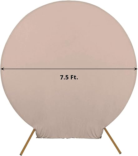 Miniatura 3 de Efavormart - Cubierta de telón de fondo de arco de boda de 7.5 pies, color nude mate, redonda, de elastano, ajuste personalizado, cubierta de arco
