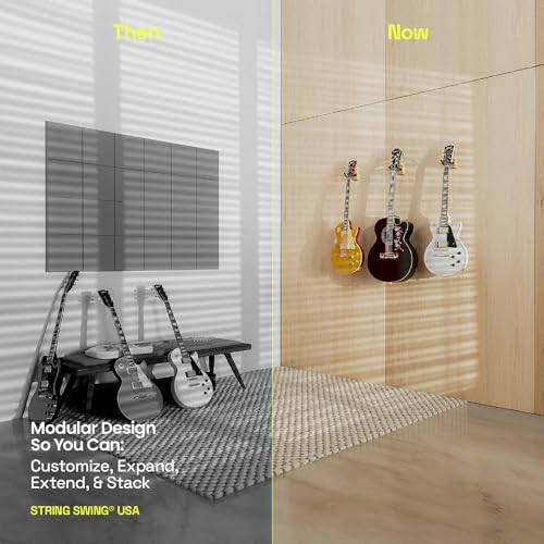 image for String Swing Guitar Wall Mount 3 Pack, Hangers, Holder Hook for Wall, 
