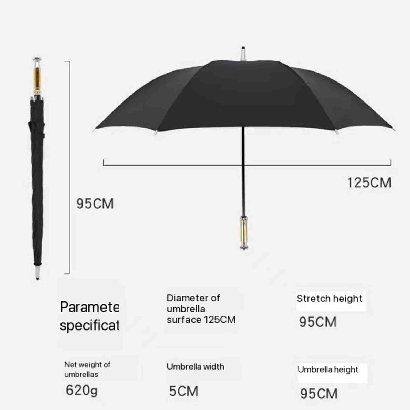Bardzo duży parasol golfowy, automatyczny otwarty parasol przeciwdeszczowy Golf Fibre Business Prosty parasol Parasol z długim uchwytem Parasol winylowy dla 2-3 mężczyzn (Yellow)