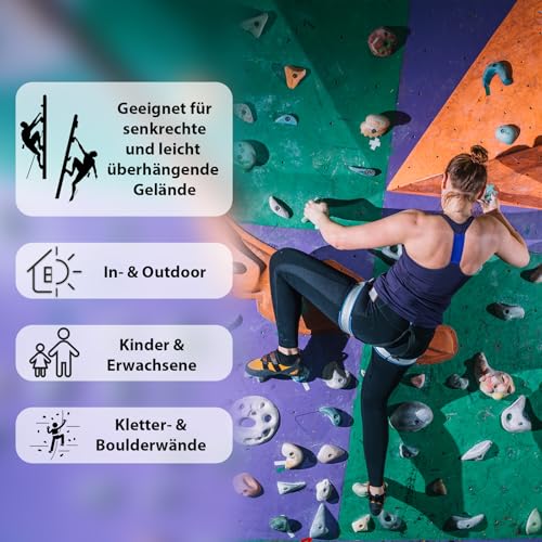 Foto von ALPIDEX 60 Klettergriffe | Inklusive Schrauben, Einschlagmuttern | Kletterfläche 4 – 8 m² | Griffgrößen L, M, S, XS | Komplettset | Klettern - Farbe:Mixed Coloured