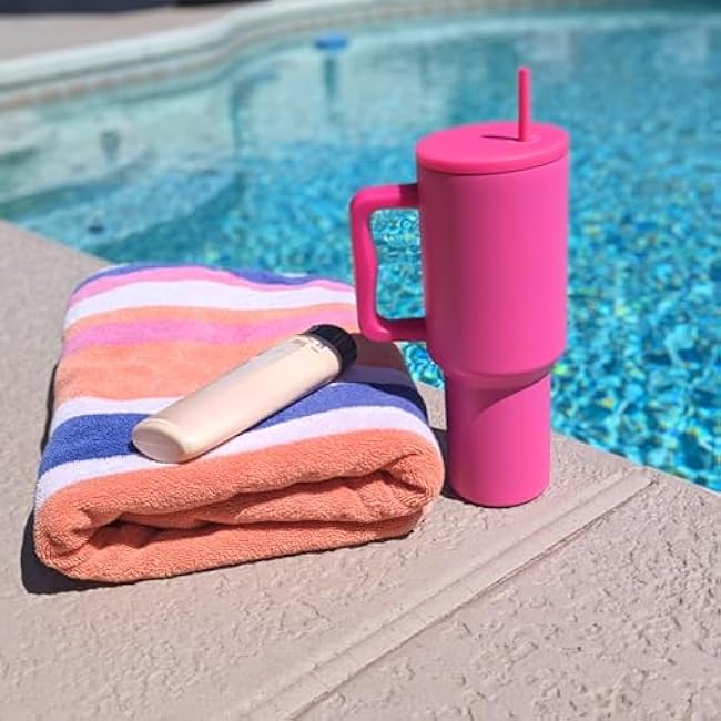 FTB Creative, Wander 40oz tumbler, Double Wall Stainless Steel, with Lid and Straw (Prickly Pear)