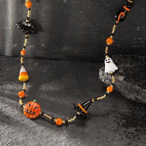 Ross-Simons Italian Multicolored Murano Glass Halloween-Themed Bead Necklace With 18kt Gold Over Sterling3