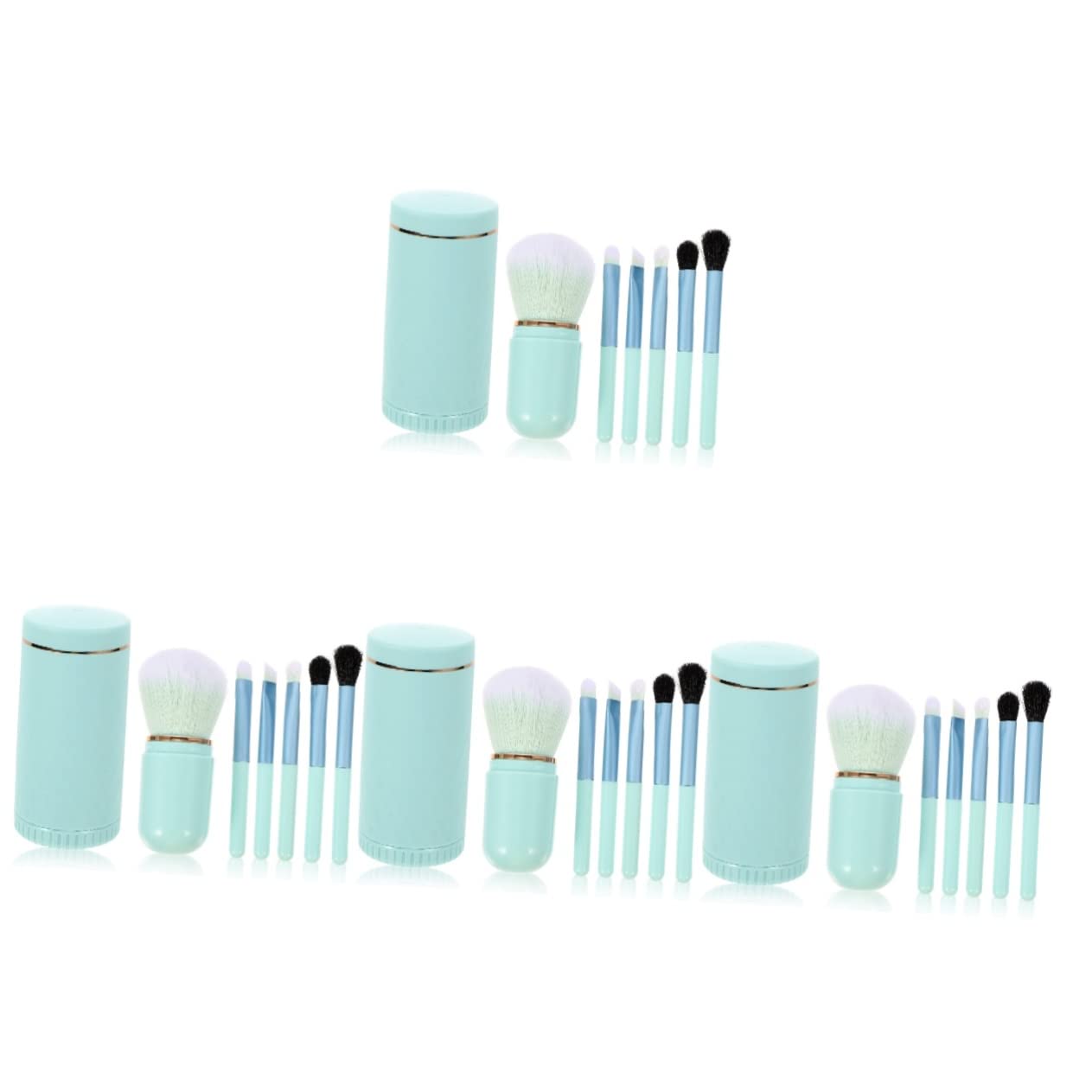 Housoutil 4ensembles Set De Pinceaux De Maquillage Fibres Artificielles Avec Miroir De Pinceaux Portables Pour Maquillage Et Spéciaux