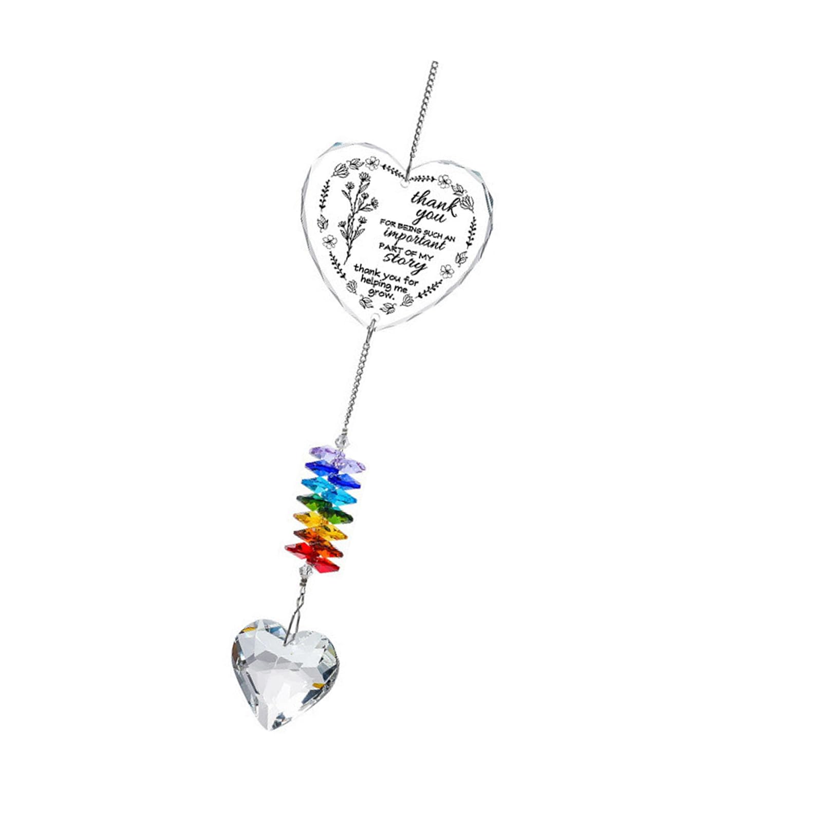 Xagmodshn A Mothers ' Day Heart Wind Chimes Crylic Nd Crystal Texture Delicate Design Hanging Pendant For Indoor Window Decoration Spectrum Wind Toll