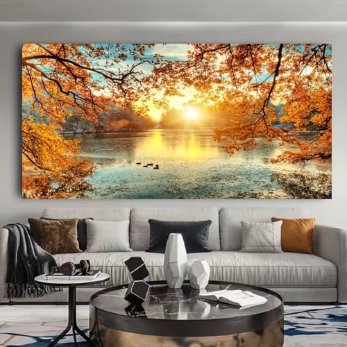 Tableau de salon pour mur vide déco de paysage naturel apaisant format 20x45cm