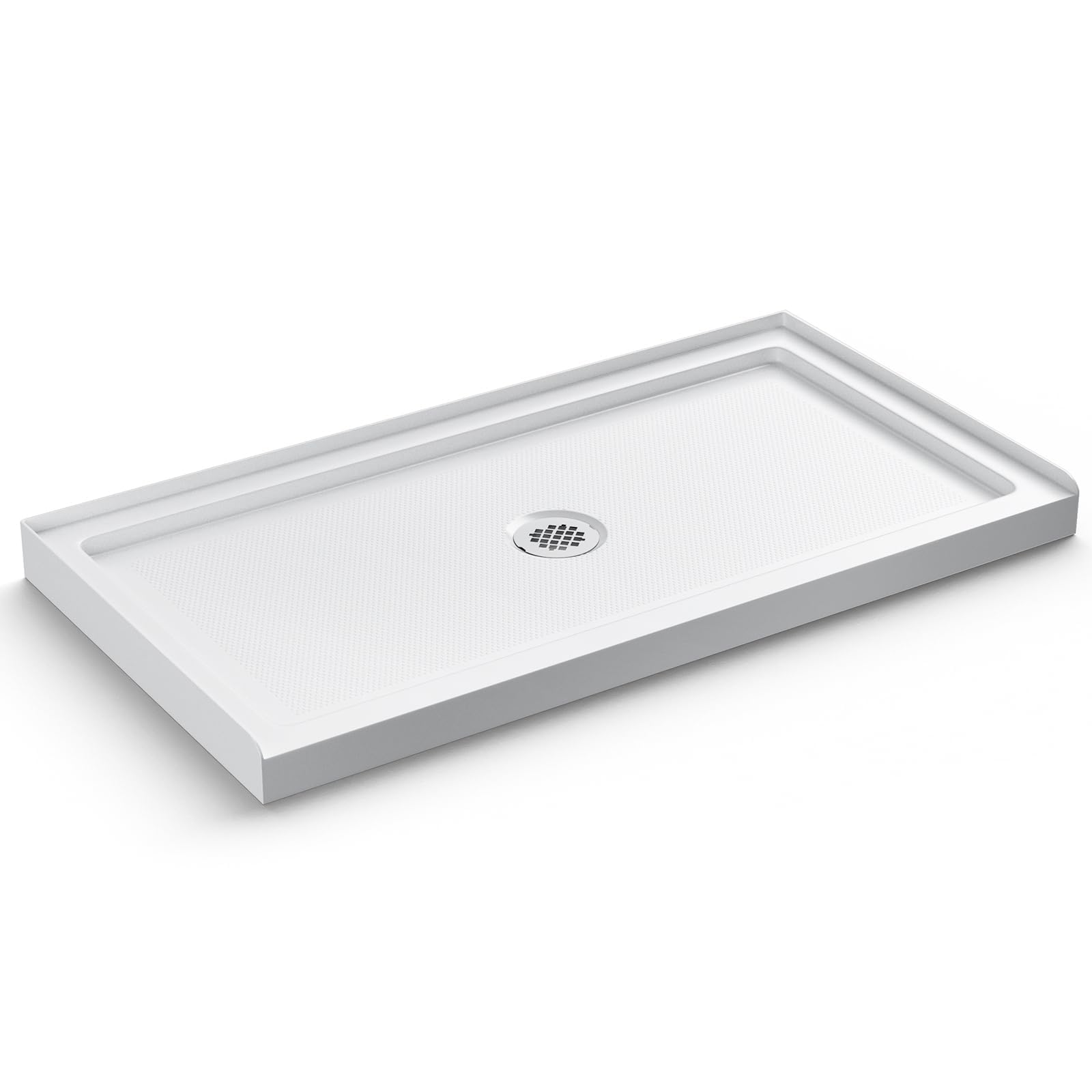 60"x 32" Shower Base, Center Drain, Slip Resistant Surface