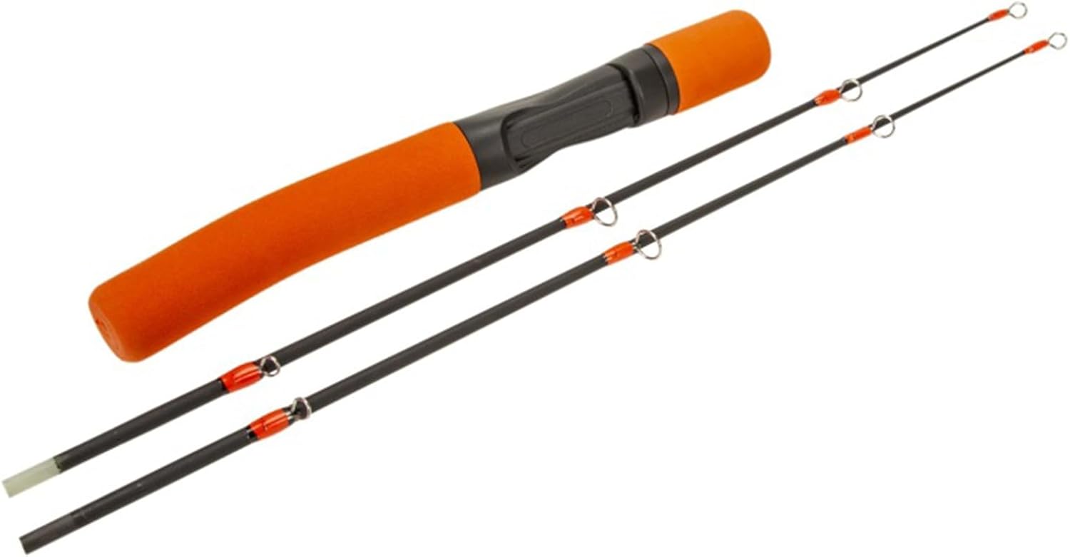 Double Adjustable Winter Ice Fishing Rod with EVA Handle Stainless Steel Guide for Cold Weather Angling
