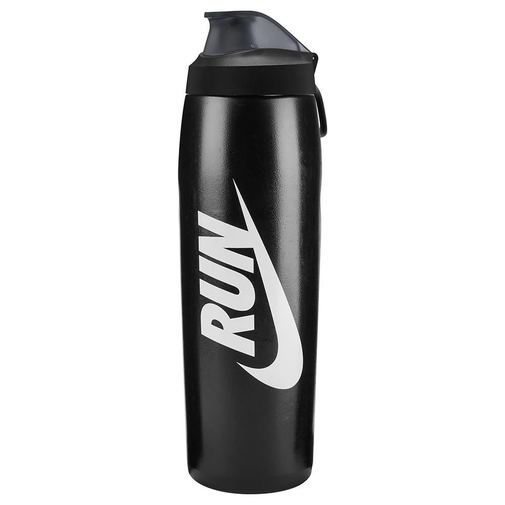 Nike Refuel Bottle Bottle Locking Lid 946 ML Gourde de Sport pour entraînement Fitness Anti-​Fuite Noir/​Noir/​Blanc