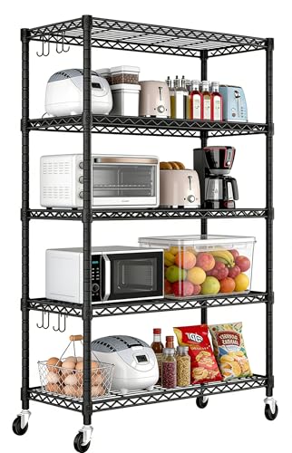 ZABINS Storage Shelves - 5 Tier Metal Shelving Unit, 18" D × 36" W × 72" H
