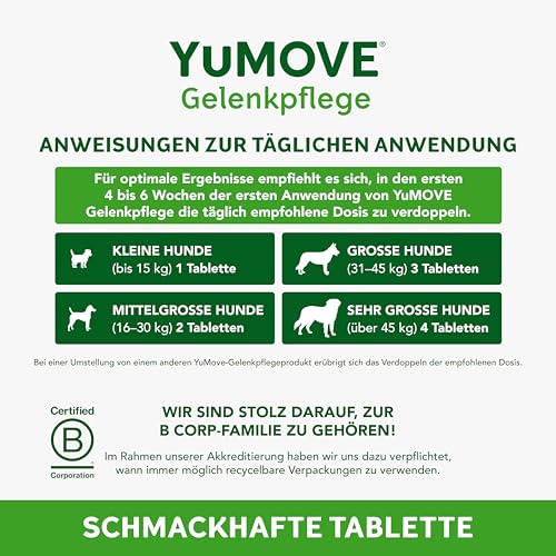 Gelenktabletten für Hunde Yumove mit Grünlippmuschel zur Gelenkunterstützung